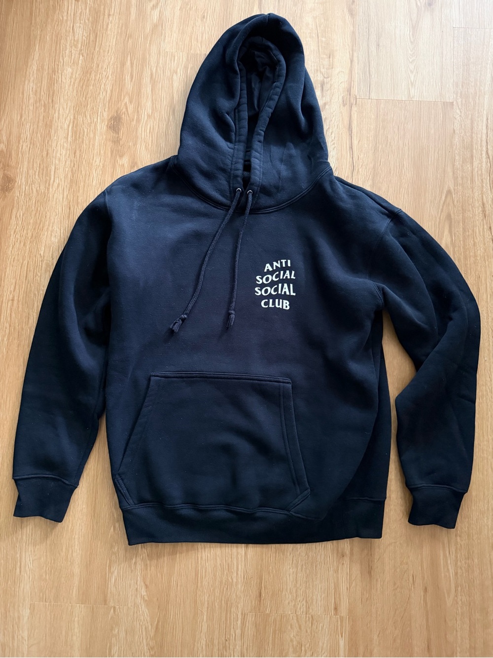 Anti Social Social Club Black Hoodie with White Chest Logo
